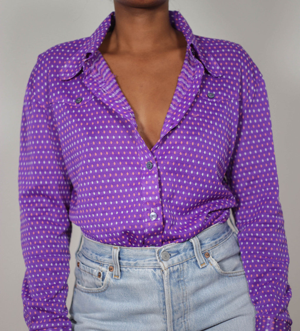 Vintage mini print textured shirt