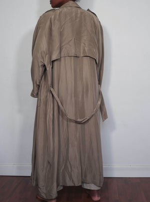 Vintage 100% silk trench coat