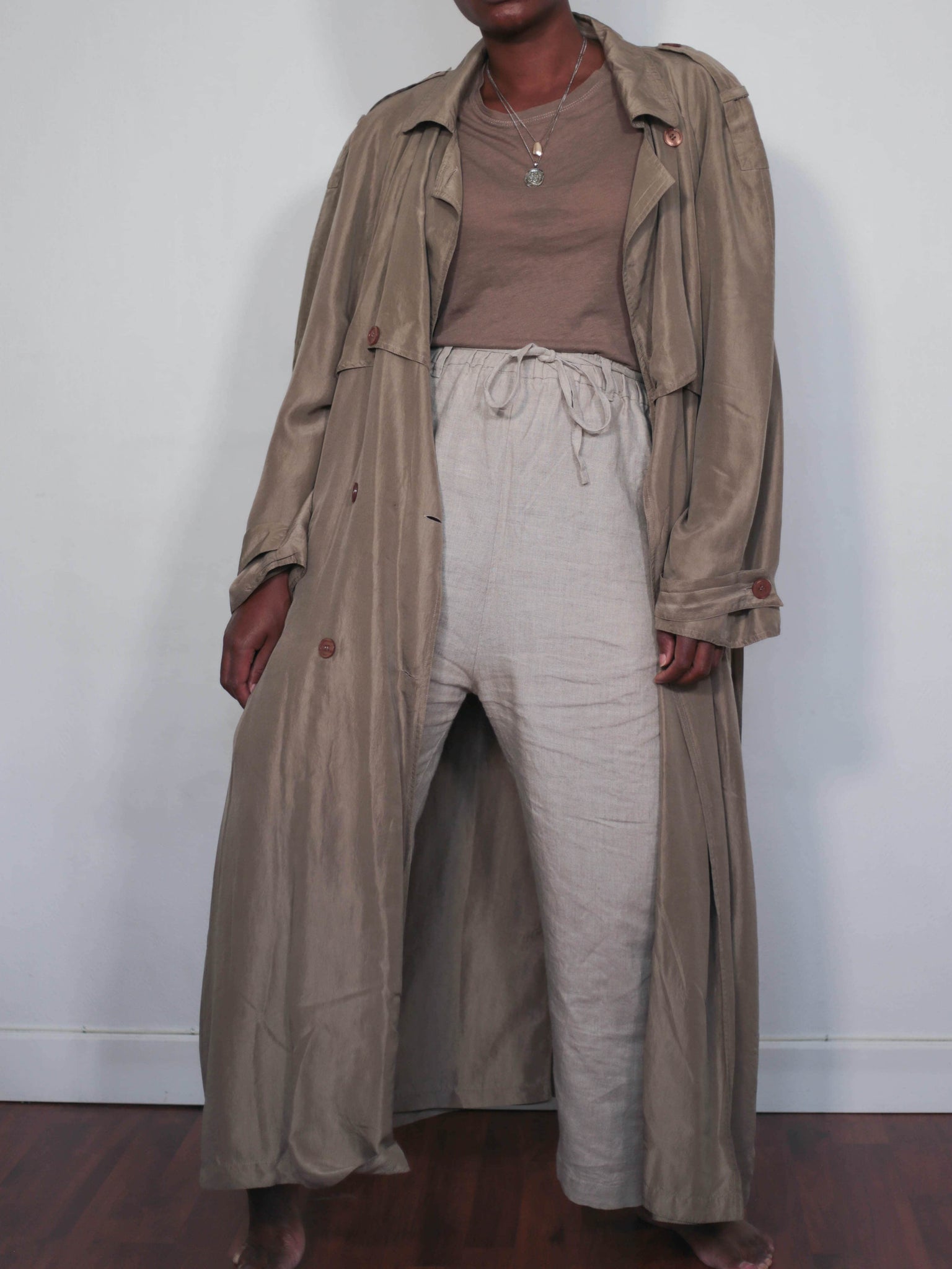 Vintage 100% silk trench coat