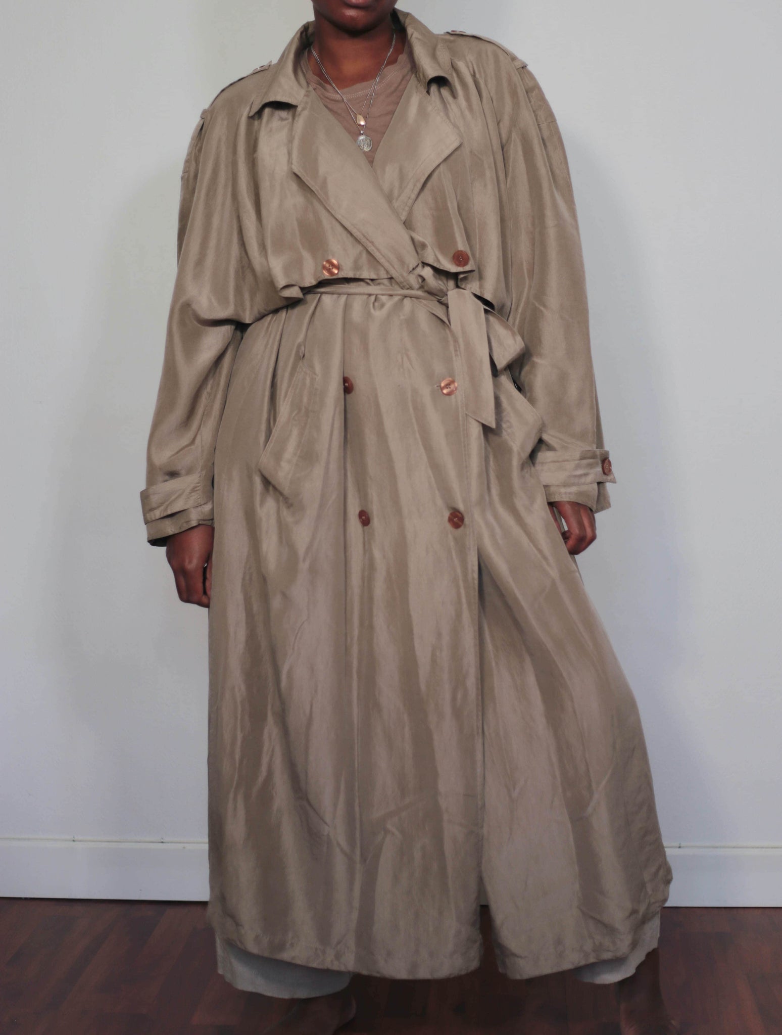 Vintage 100% silk trench coat
