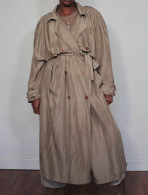 Vintage 100% silk trench coat