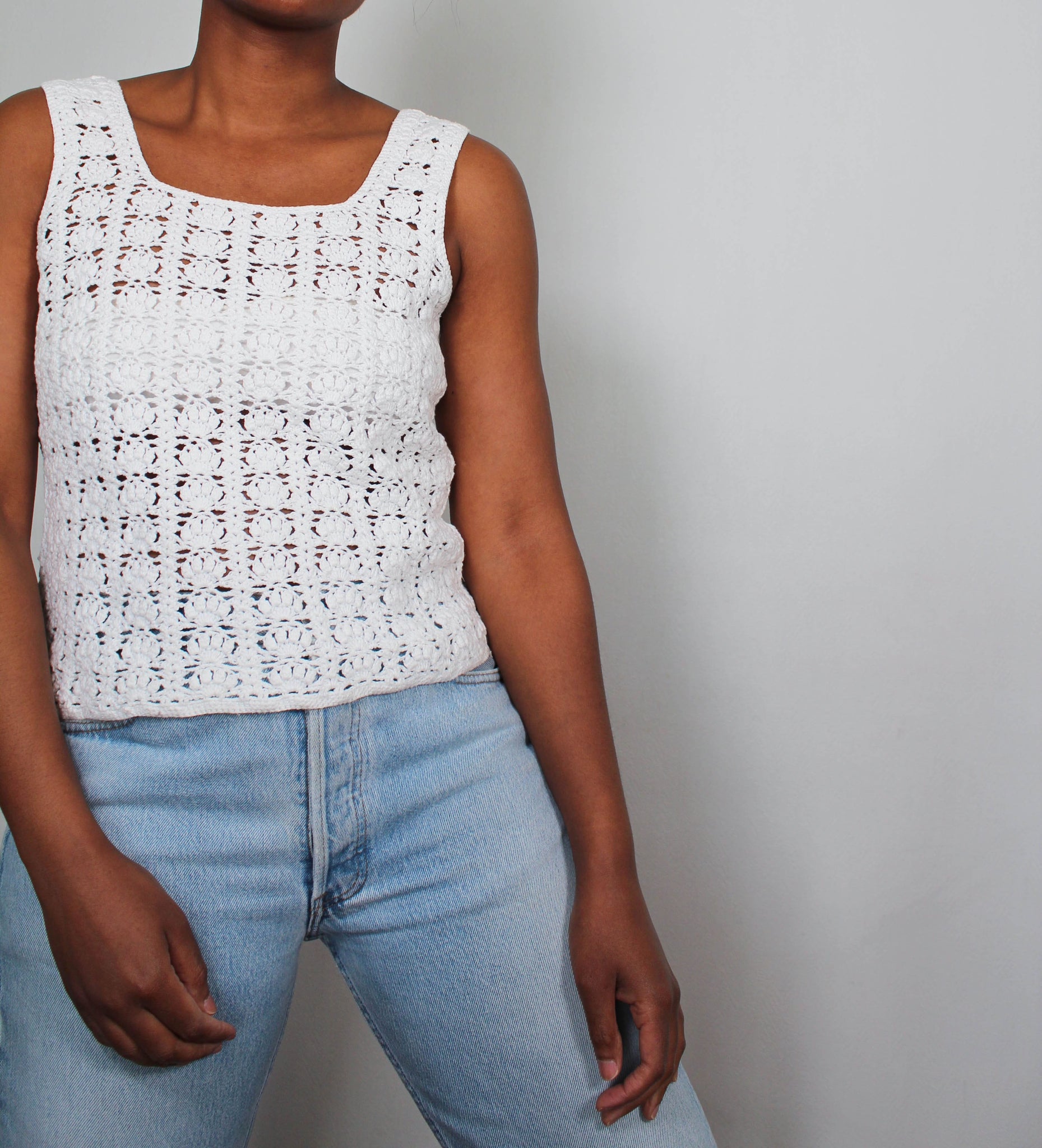 Vintage white crochet top