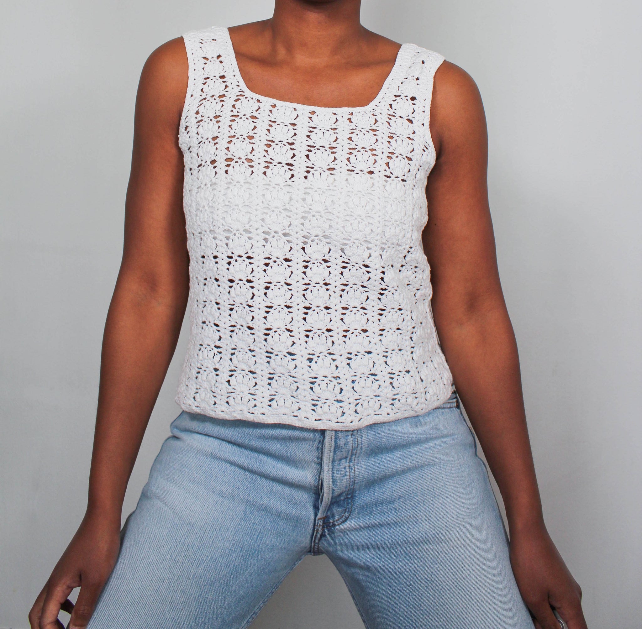 Vintage white crochet top