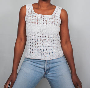 Vintage white crochet top