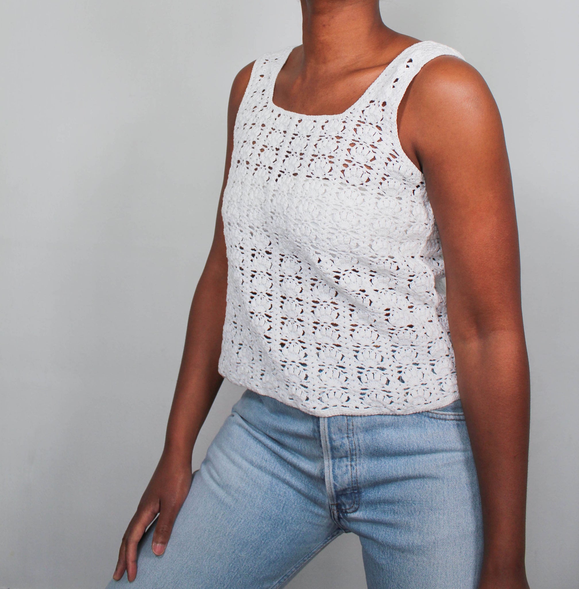 Vintage white crochet top