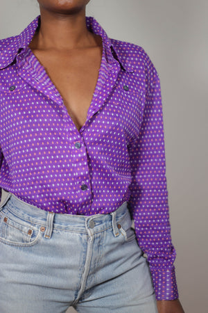 Vintage mini print textured shirt